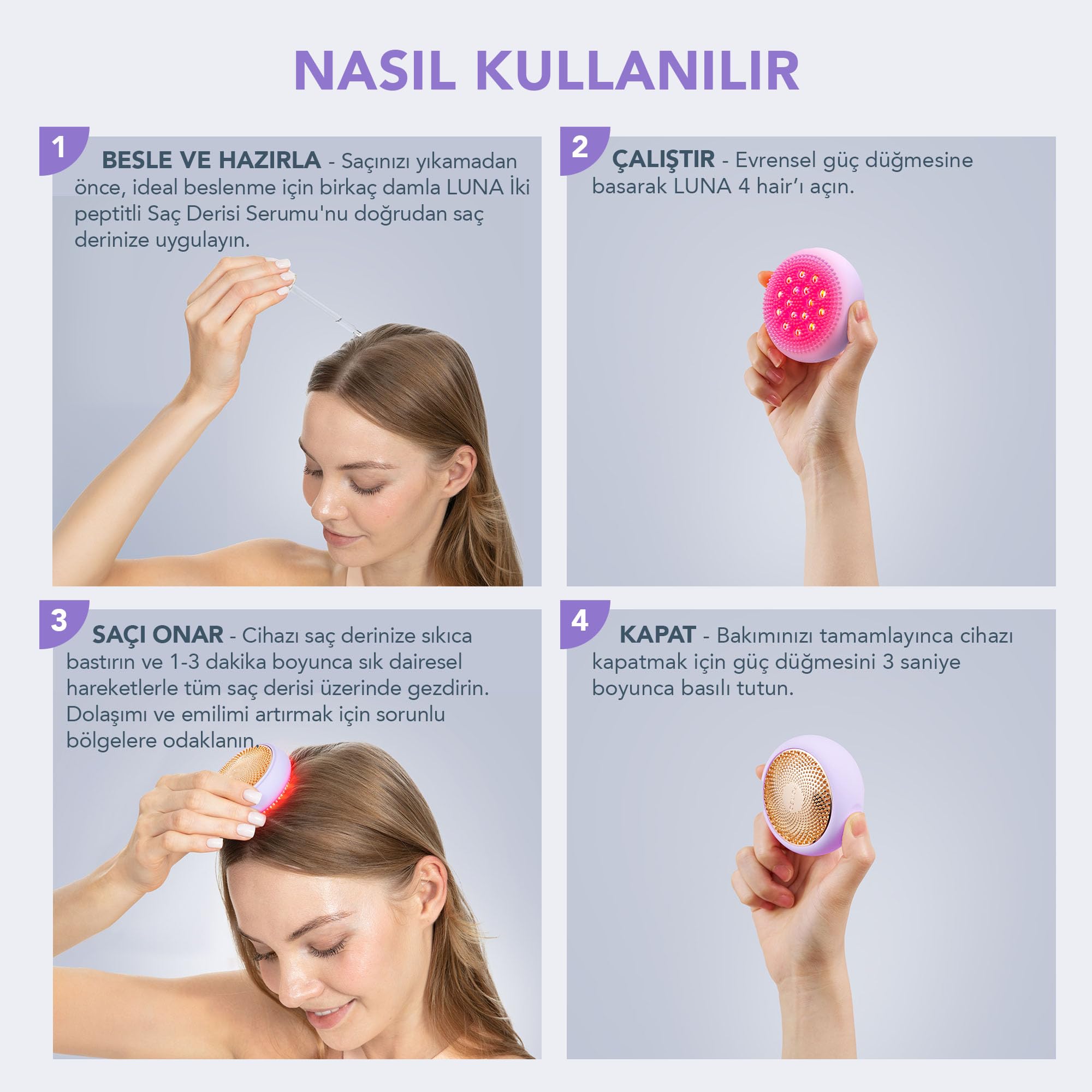FOREO LUNA 4 Hair y sérum capilar doble péptido Set crecimiento capilar