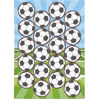 Dekora - Edible Cake Decoration for Children Football Cake Decoration Edible 3.4 cm Birthday Cake Decoration Made of Tasteless Edible Wafer Paper Gluten and Sugar Free