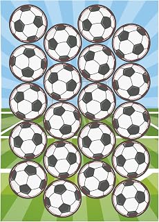 dekora Decoración Comestible de Tartas de Cumpleaños Infantiles Oblea Mini Balones Futbol, 3,4 cm