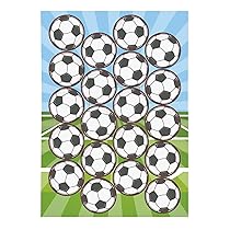 Dekora – Decorazione Commestibile per Torte di Compleanno per Bambini con Raffigurazione Palloni da Calcio – 3,4 cm Multicolore