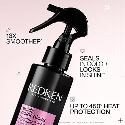 Miniatura 4 de Redken Juego de champú, acondicionador y spray de protección contra el calor para cabello teñido – desenreda y extiende el brillo intenso con