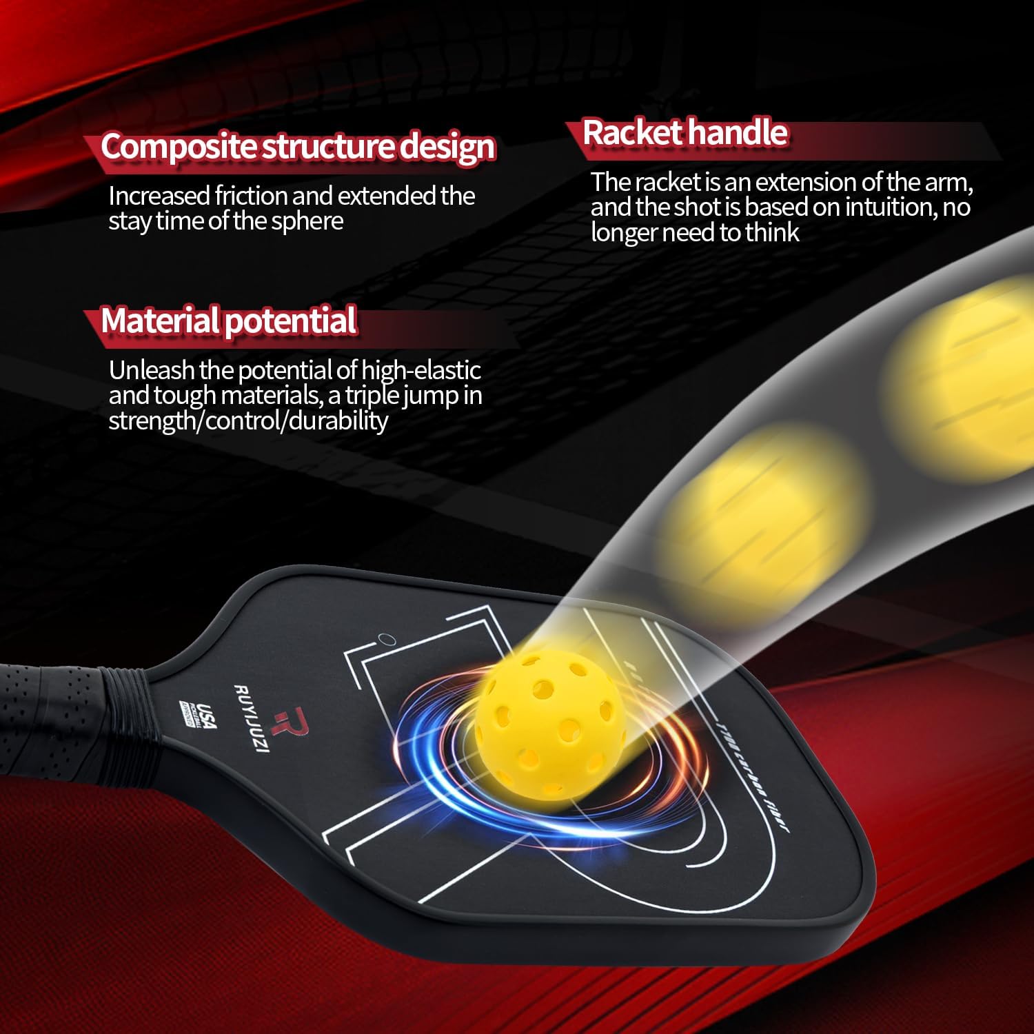 T700 Carbon Fiber Pickleball Paddle - 16mm Honeycomb Core for High Spin & Power | Professional Fine Matte Finish | All-Rounder Paddle for Control & Touch - Image 4