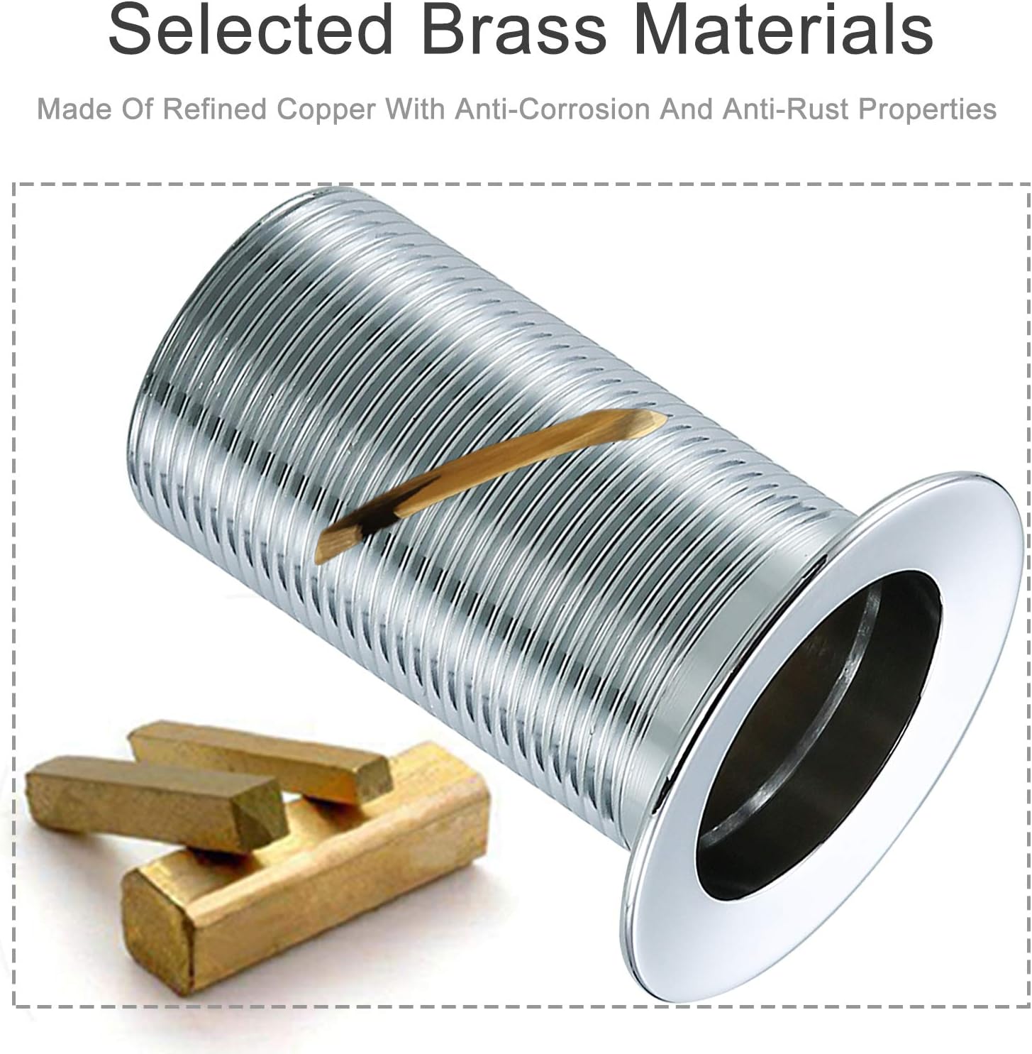 Chrome Pop Up Drain,Bathroom Sink Drain with Removable Brass Strainer Basket,Without Overflow Lavatory Vessel Basin Sink Drain Stopper Polished Chrome,83606C.