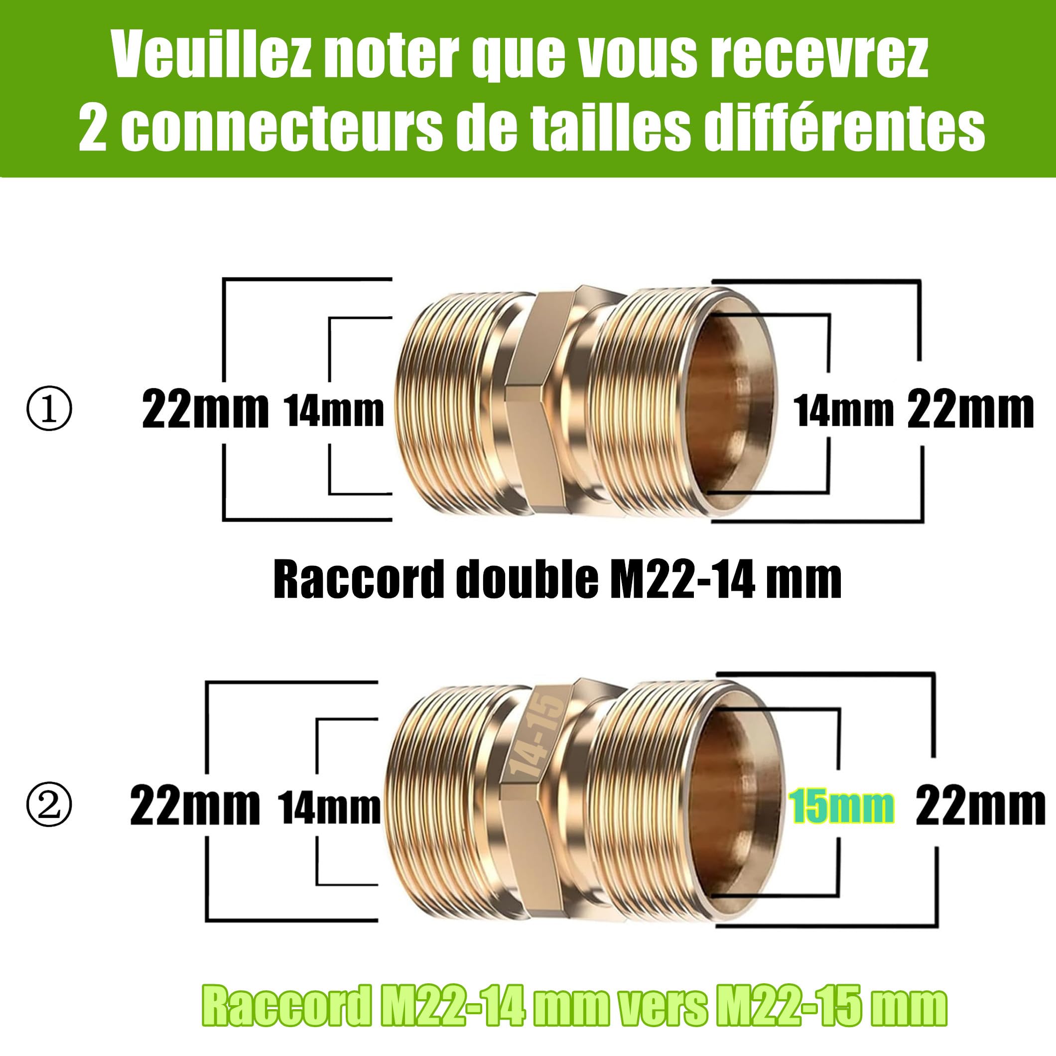StoneBanks Tuyau d'extension pour Nettoyeur Haute Pression 10m, 2600 PSI M22-14 Femelle Flexible Tuyau de Rechange Haute Pression avec M22 Fileté Mâle Remplacement Connecteur pour Standard M22 HD