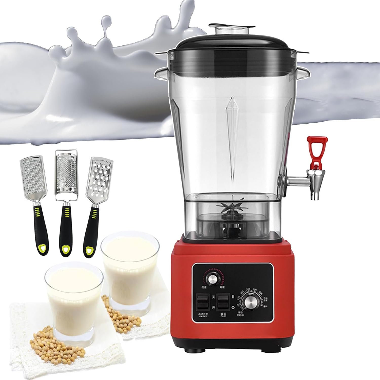 Blender Smoothie Maker & Soy Milk Machine, 2900w Smoothie Mixer Professional Blender 11l/15l/19l, Food Processors With Stainless Steel Knives, 7 Adjustable Speeds/Max 48000rpm,19L,15L