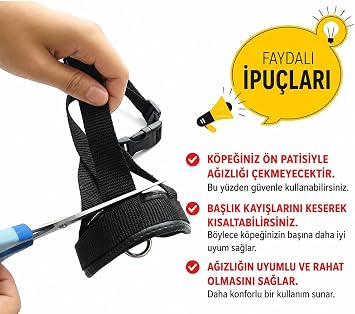 Valkyrie L Beden Köpek Ağızlığı Ayarlanabilir Nefes Alabilir Isırma Önleyici Yumuşak Pedli Siyah