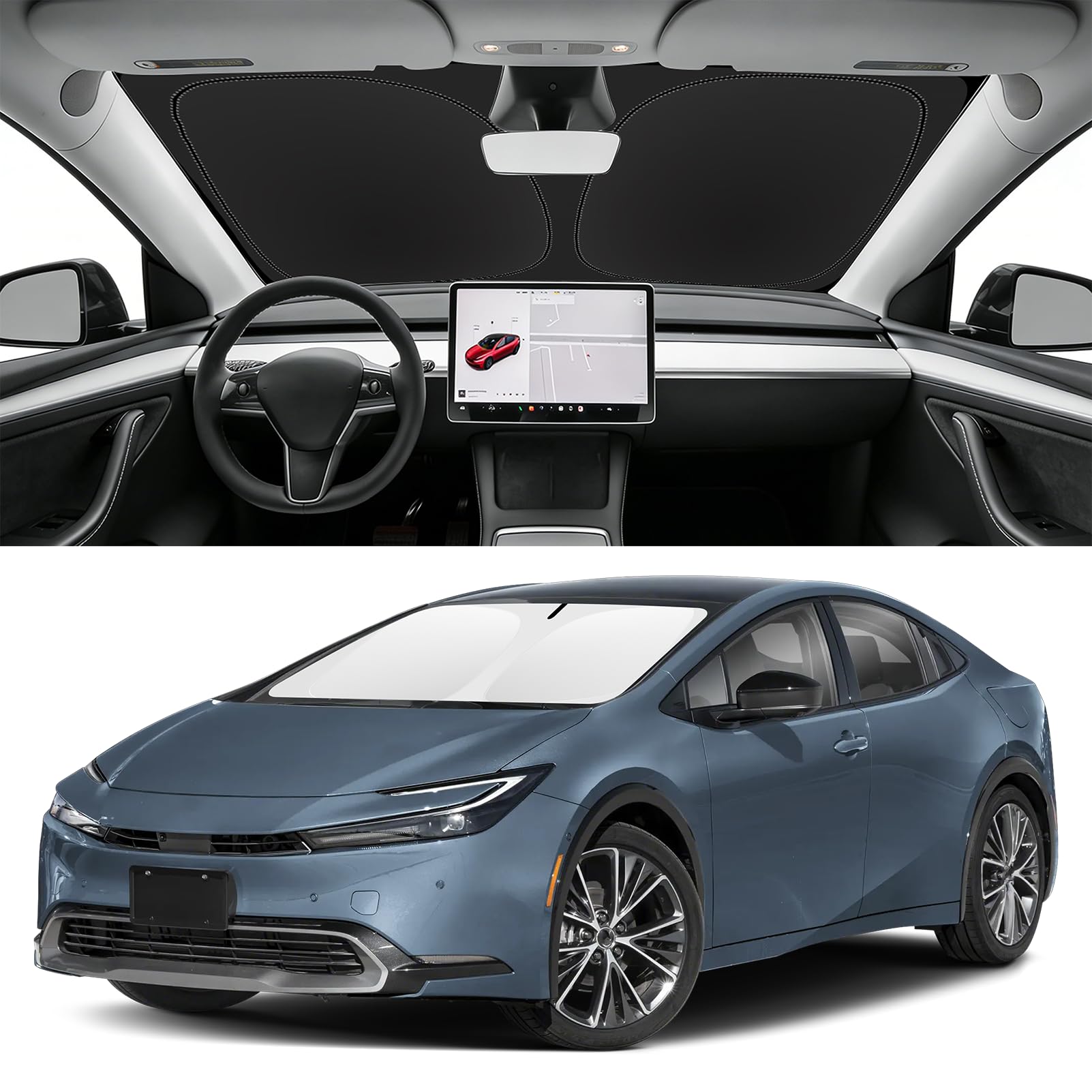 Custom Fit Windshield Sun Shade for Toyota Prius 2023-2026 2027