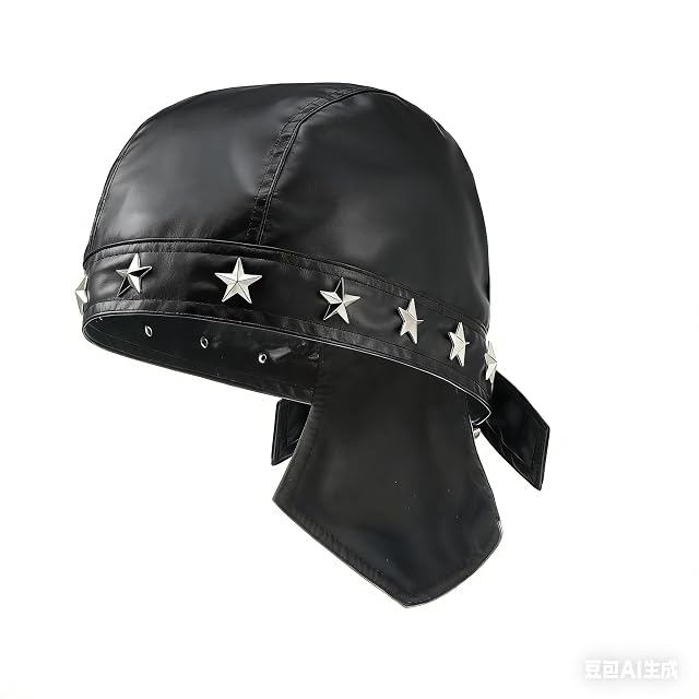 JAZTAKU Punk Doo Do Rag Womens Cycling Caps Skull Hat Leather Head Wrap Biker Skull Motorcycle Cap Bandana
