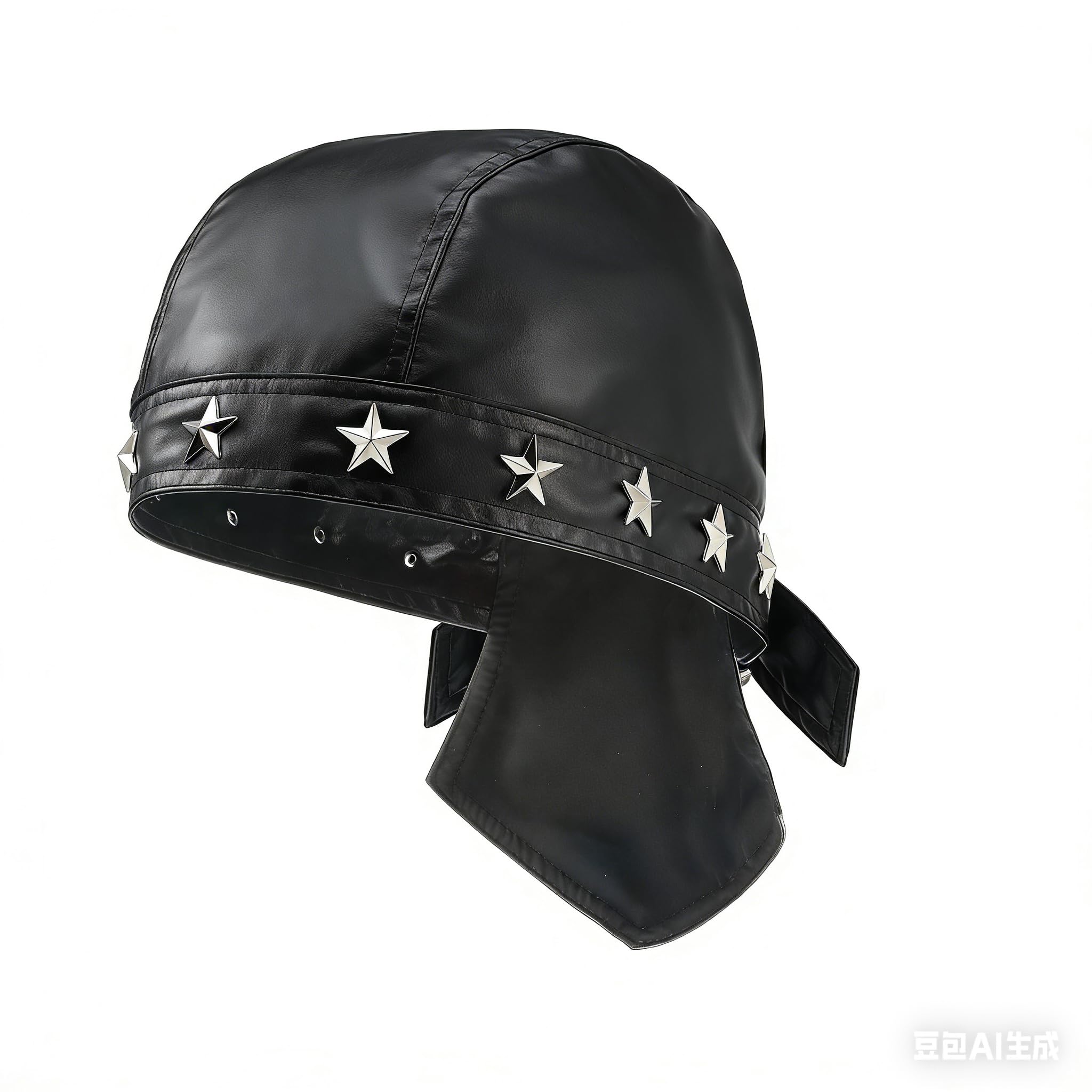 JAZTAKU Punk Doo Do Rag Womens Cycling Caps Skull Hat Leather Head Wrap Biker Skull Motorcycle Cap Bandana