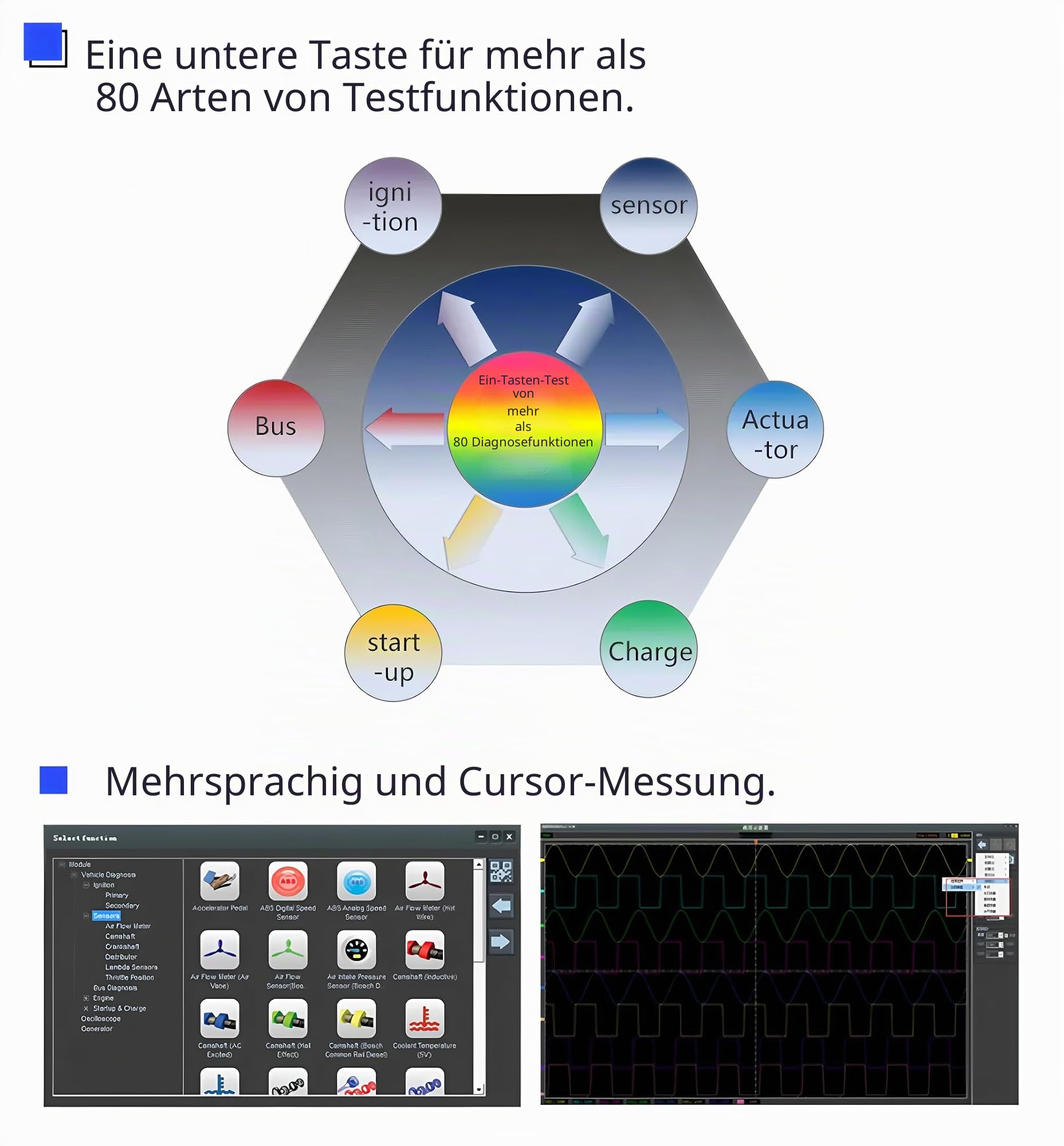 Hantek 1008C PC USB-Diagnosegerät Diagnosegerät für PC /8 Kanäle Program Multi-function Generator Oscilloscope