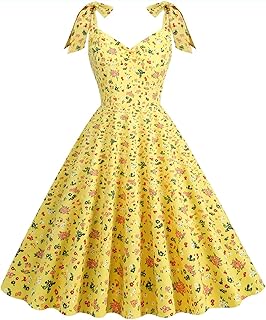 Falda con Tirantes y Lazo Floral para Padres e Hijos, Estilo Europeo y Americano, Color Amarillo, Adulto XL