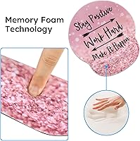 Vista 8 de iCasso - Alfombrilla de mouse, juego grande de alfombrillas de escritorio rosa, 4 en 1 XXL, alfombrilla de mouse + reposamuñecas para teclado +