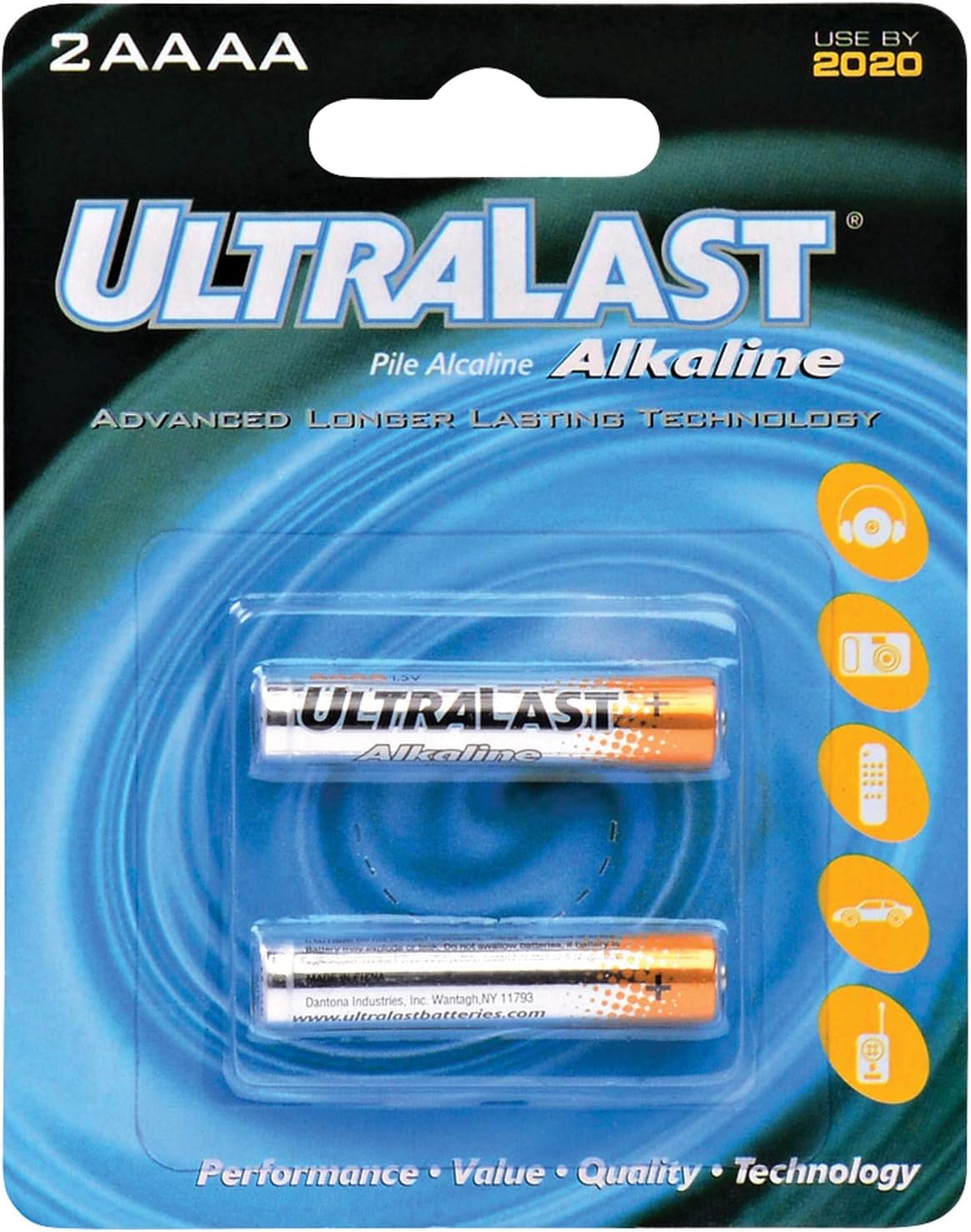 Ultralast UL2AAAA UL2AAAA AAAA Alkaline Batteries, 2 pk : Health & Household