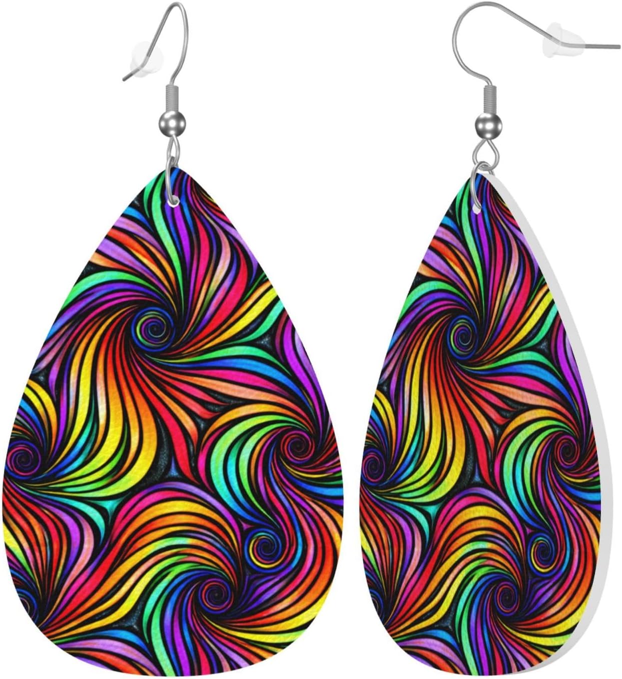 Faux Leather Teardrop Earrings for Women Lightweight Drop Dangle Earrings image 2