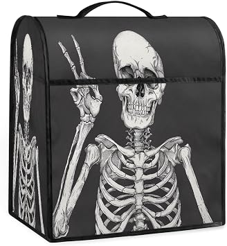 Kitchen Mixer Cover Day Of The Dead Skull Stand Mixer Cover 6-8 Quart Fits All Tilt Head Coffee Maker Dust Cover with Pockets for Accessories