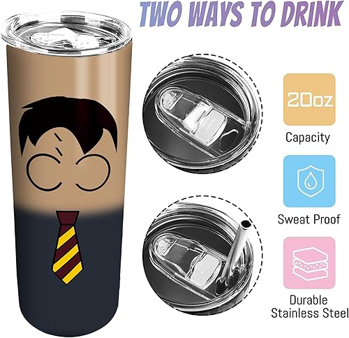 Miniatura 3 de Vaso delgado de acero inoxidable de 20 onzas a prueba de fugas con popote y tapa, taza de café de viaje para el hogar al aire libre, tazas térmicas