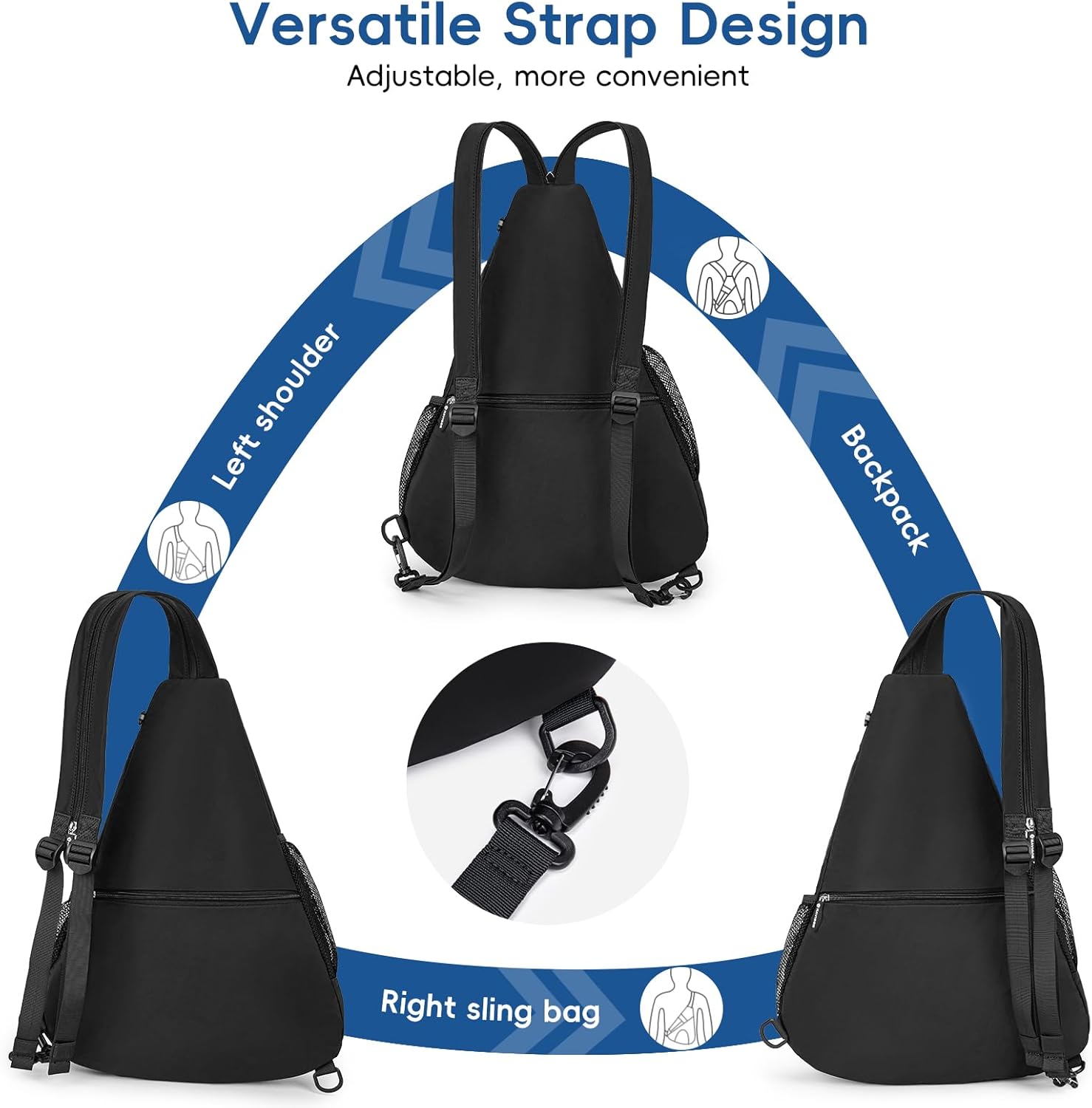 2025 Pickleball Sling Bag, Convertible Ultra-Light Backpack with Skin-Soft Fabric & Wet/Dry Pocket, Fits 4 Paddles + Gear - Image 4