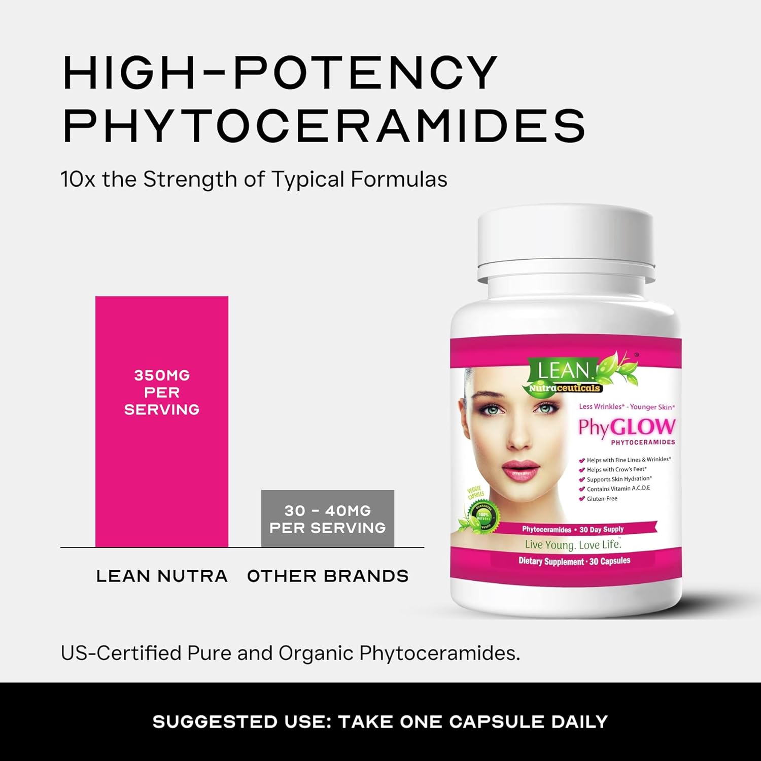 Phytoceramides Ceramide Skin Hydration Restore Beauty Health Supplement, Hyaluronic Acid Alternative Pills w/Multivitamins A, C, D, E, Anti Aging Wrinkle Support Super Vegan 30 Capsules for Women Men - Image 5