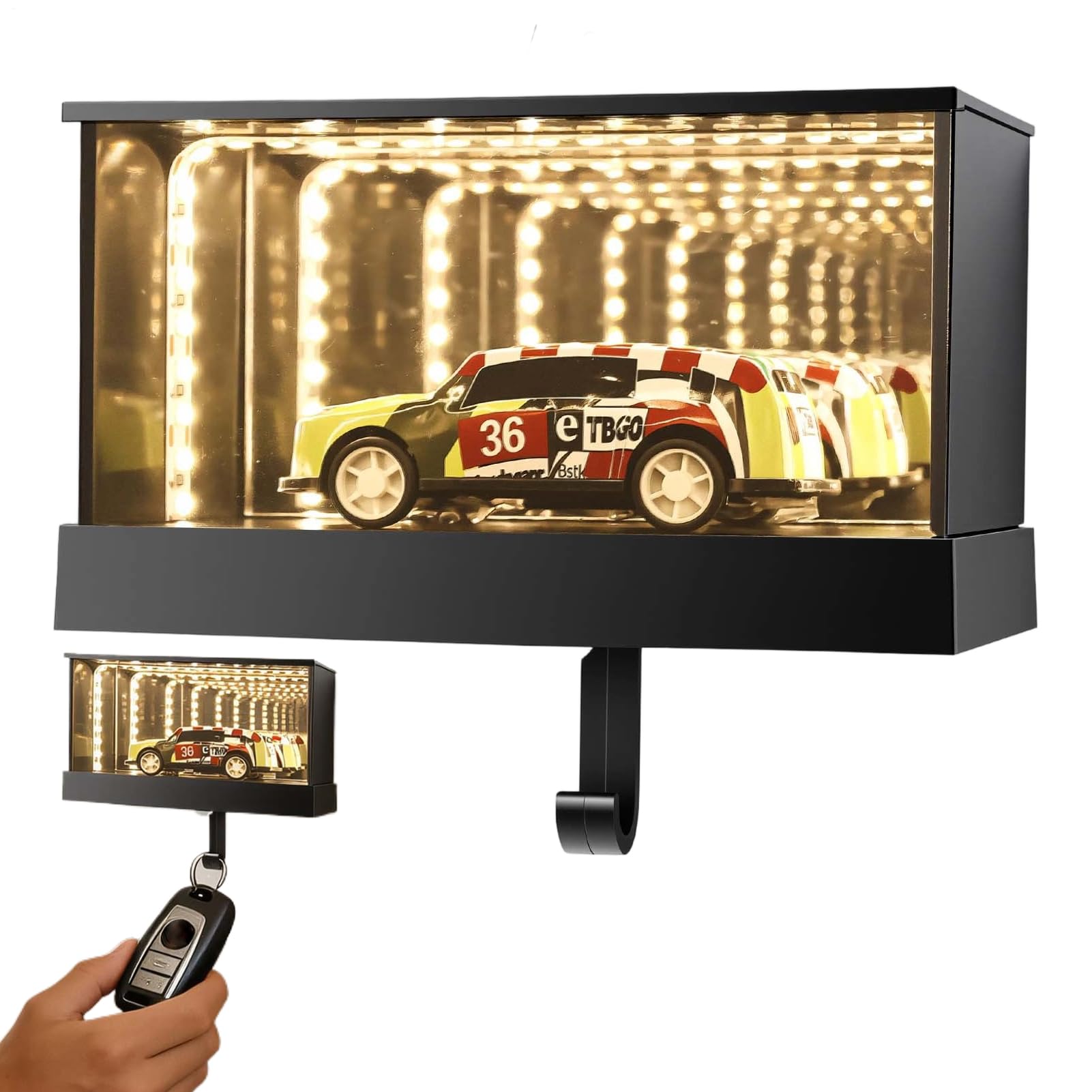 Soporte de pared para llaves con luz LED y colgador de llaves para el pasillo de casa
