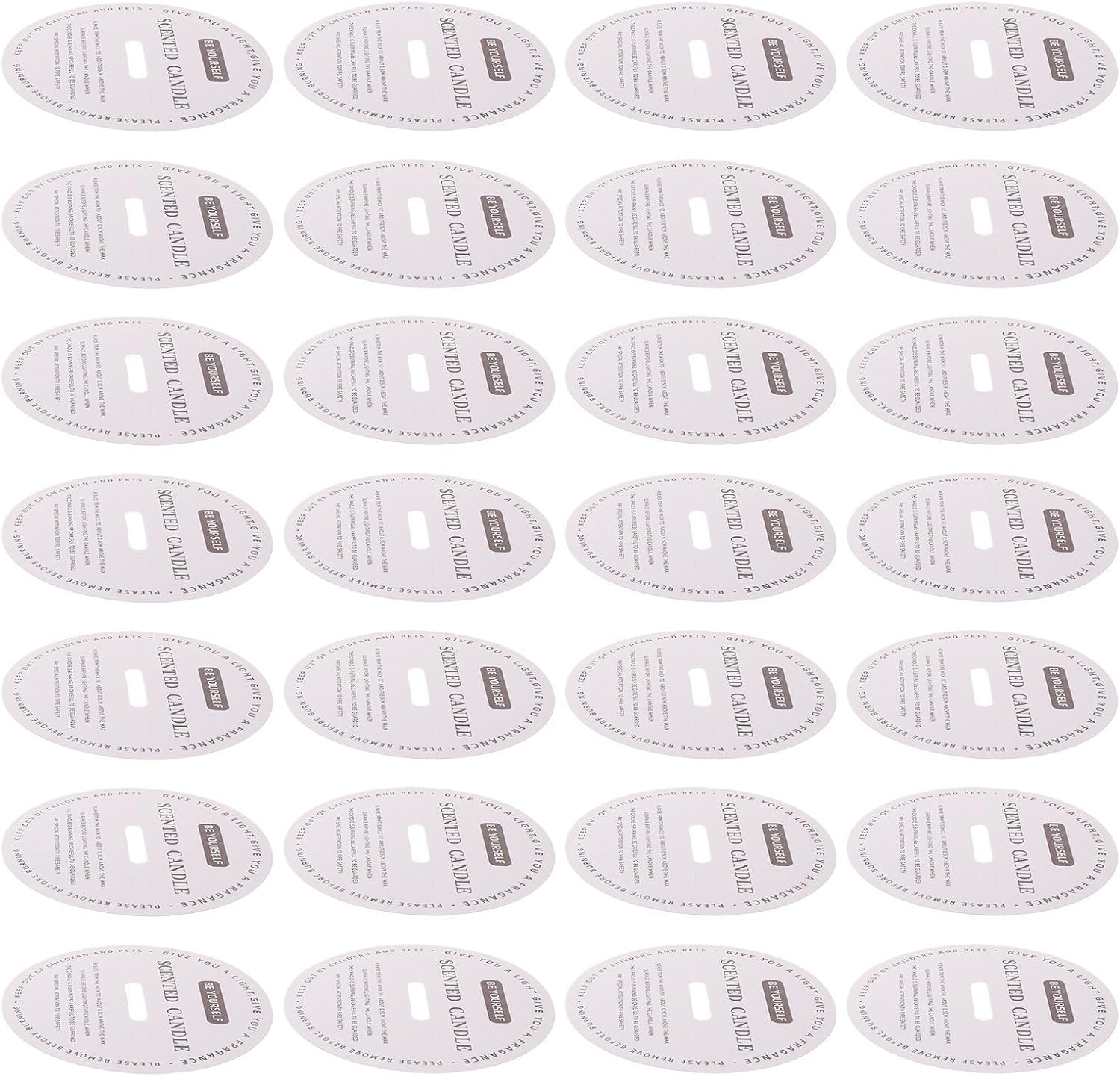Garneck Candle Sleeve Dust Covers White with Centrally Placed Rectangular Opening 50pcs Round Made of White Cardstock Elegant Paper Lids Providing Dust Protection for Jar Candles