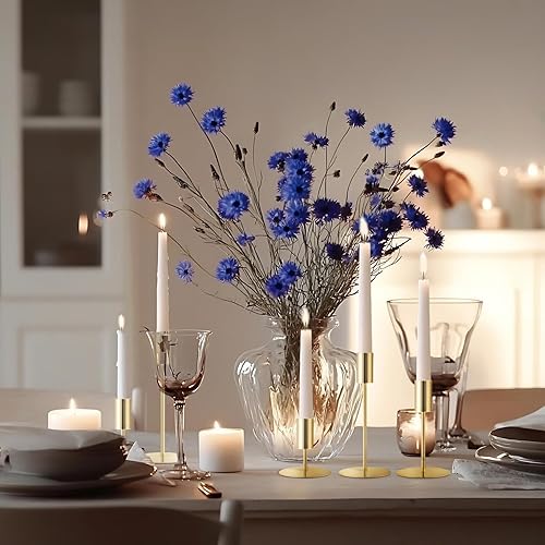 Miniatura 6 de Portavelas cónicos dorados, juego de 27 portavelas cónicos, portavelas cónicos de metal, modernos portavelas decorativos para certerpieces de boda,