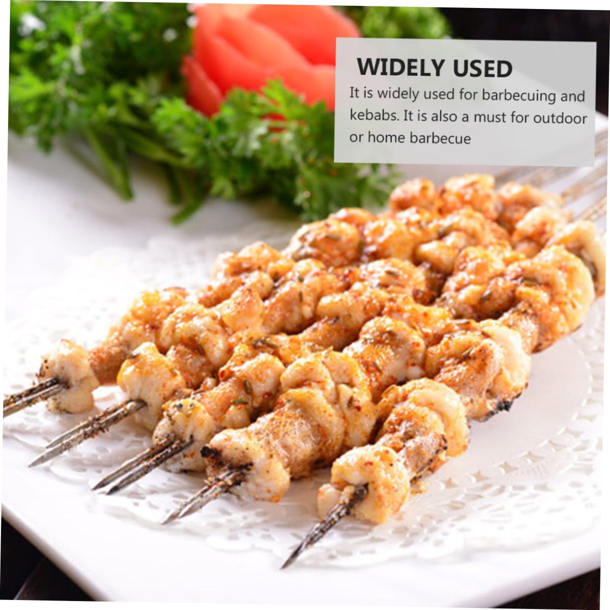 100 Sztuk Okrągłych Szpikulców Ze Stali Nierdzewnej Do Grillowania Odporne Wysoką Temperaturę i Korozję Długie Do Pikników i Ogrodowego Bbq
