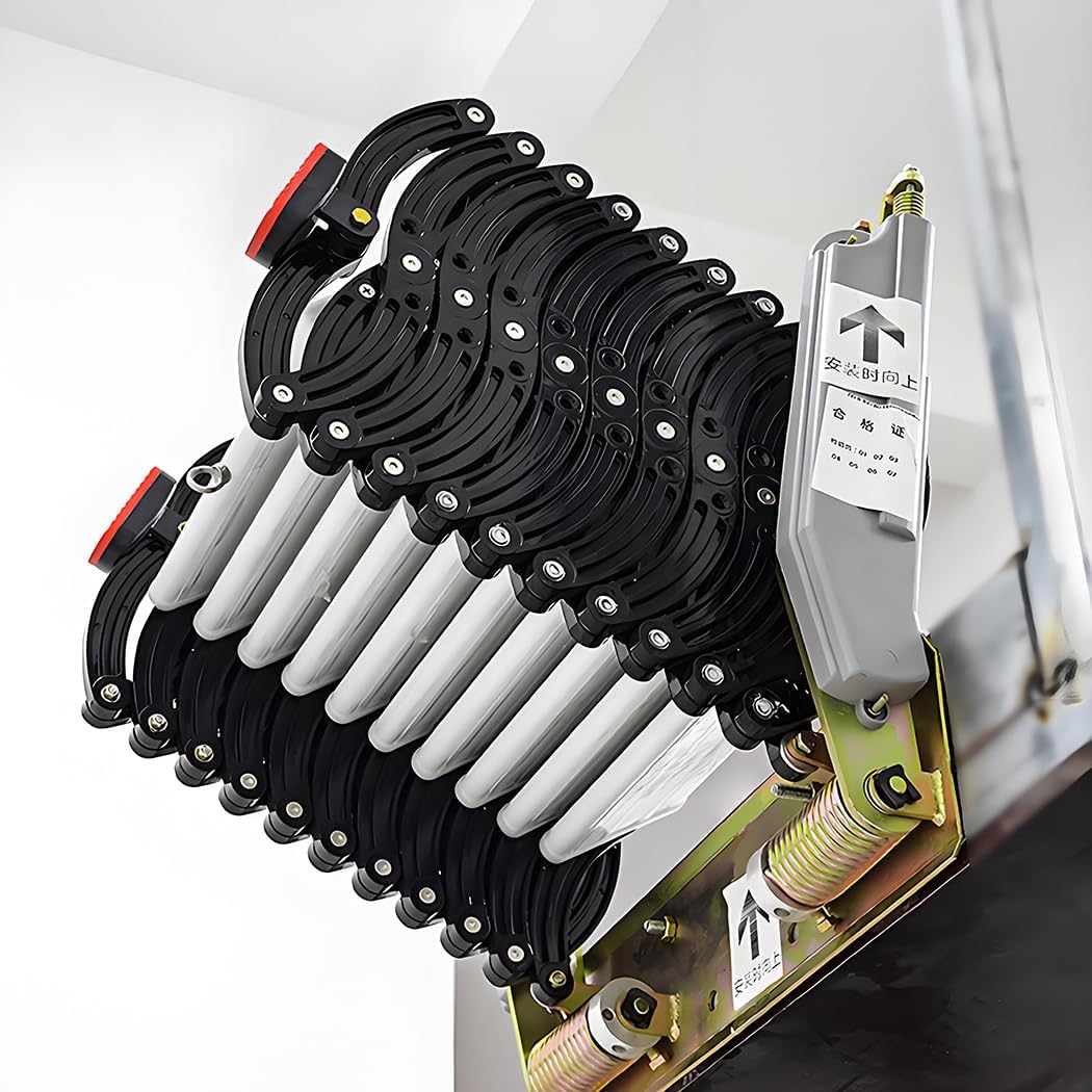 Attic Ladder to Climb Telescopic Folding Stairs 3-9.84ft Wall Mounted Loft Step-Ladder Size Custom (H-3M/9.84ft,Steel)