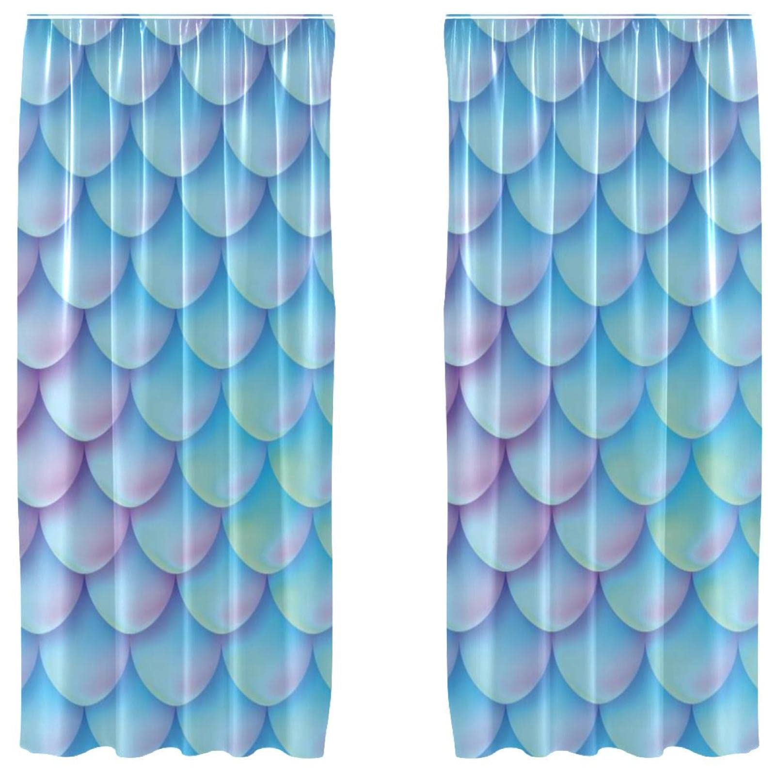 Cortinas de sirena infantiles para dormitorios mágicos pack de 2 paneles decorativos
