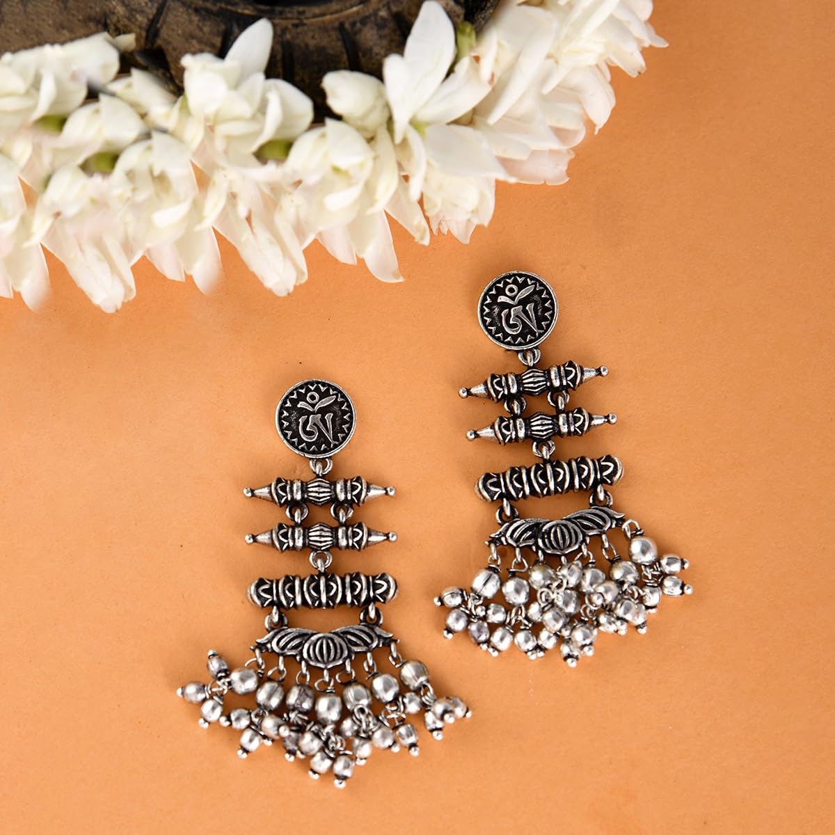 Bodhi Tashi Earrings, Spiritual Charm