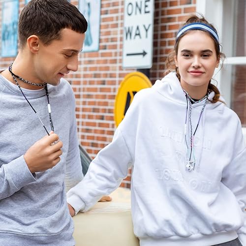 Miniatura 9 de URIZONS Auriculares de pulsera coloridos trenzados - Auriculares con cable de 0.138 in con micrófono remoto en la oreja auriculares deportivos para