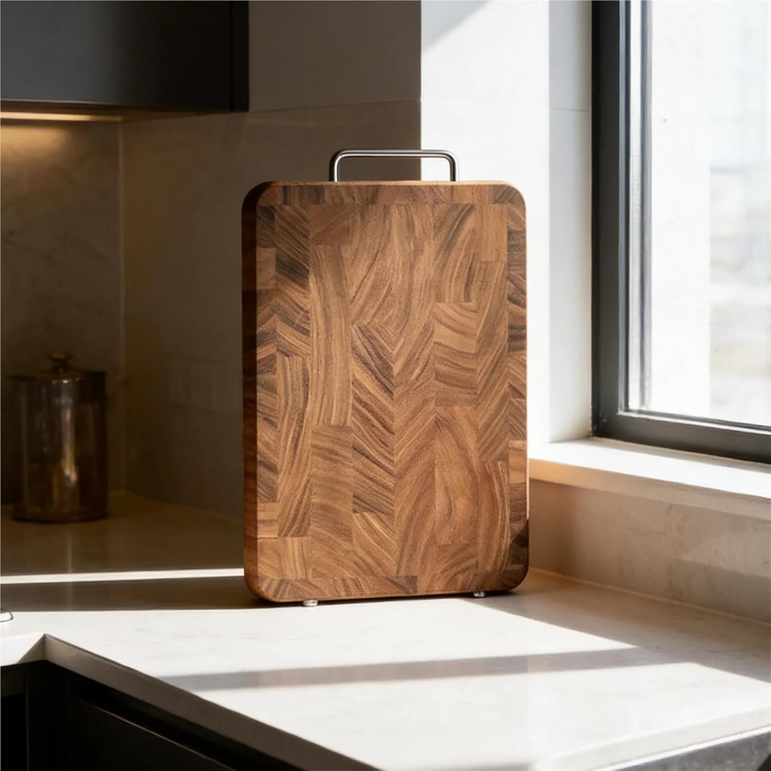 Compatible Extra Large Black Walnut Cutting Board with Juice Groove(450x300x35mm)