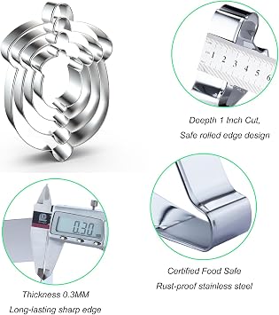 Acorn Cookie Cutter Set - 5, 4, 3, 2 - 4 Piece - Stainless Steel