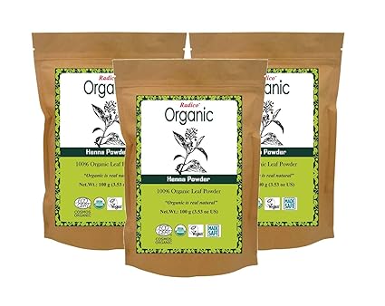 Radico 100% Organic Henna Powder - Set Of 3