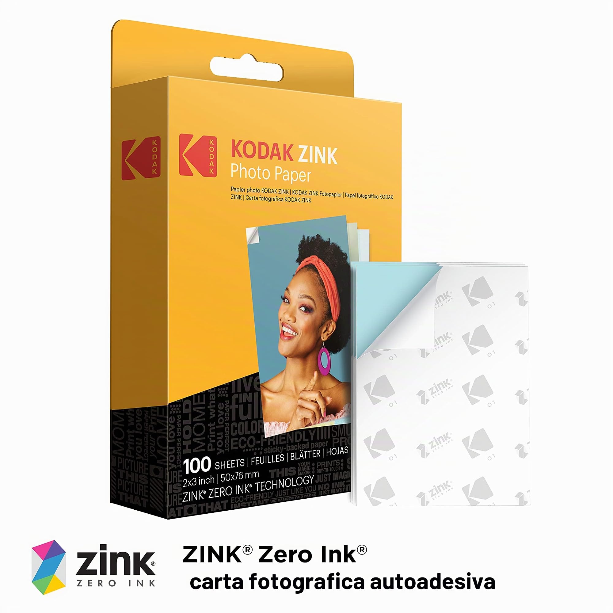 KODAK RODITC20AMZW Step Touch | Fotocamera digitale 13 MP a stampa istantanea & Carta fotografica Zink Premium 2x3 pollici (100 fogli) compatibile con fotocamere