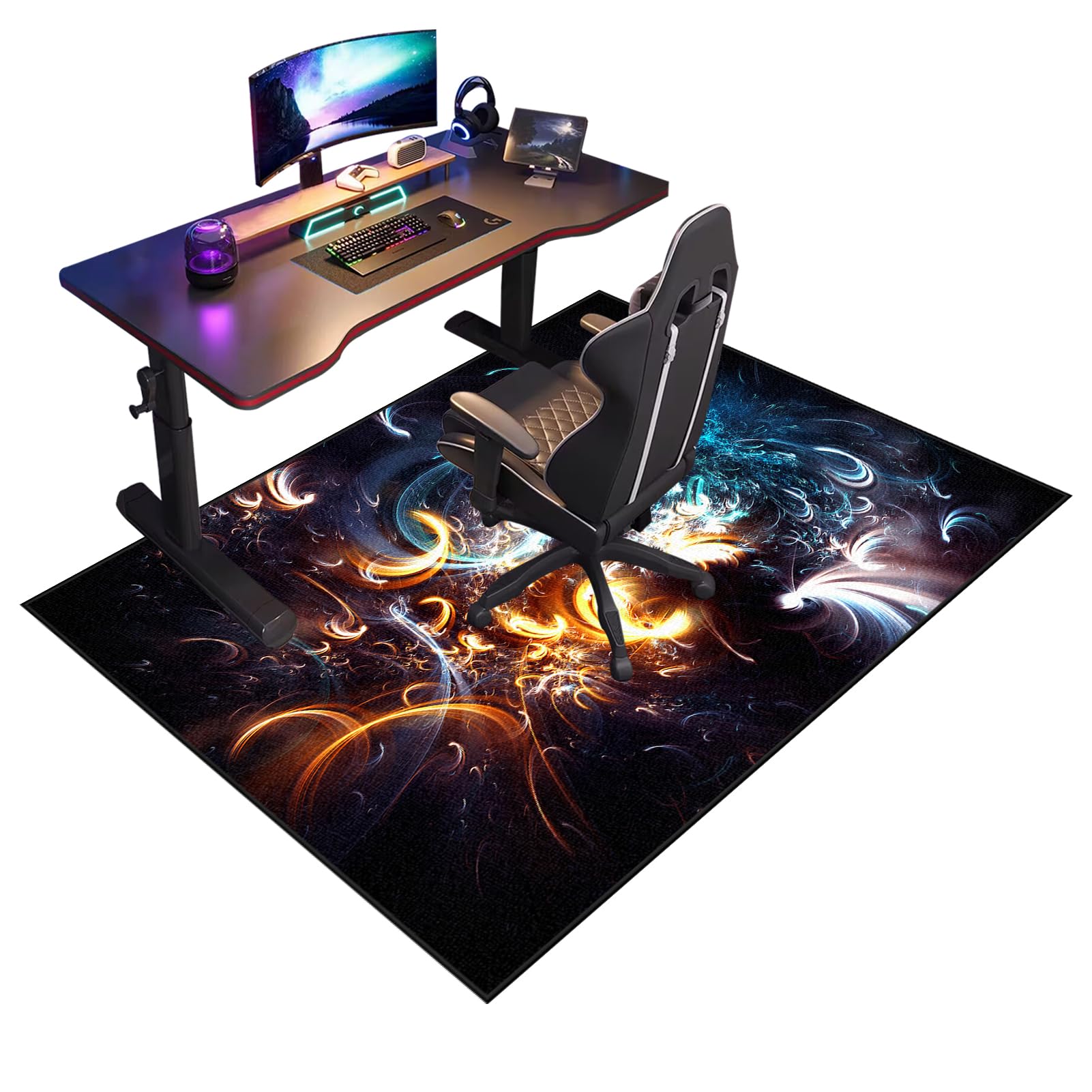 Heavy Duty Office Gaming Chair Mats for Hardwood Floor Non-Slip Desk Chair Mat Low Pile Floor Protectors Mat for Rolling Chair Computer Chair Carpet Mat for Tile Laminate Rolling Chair 70 x 100 cm