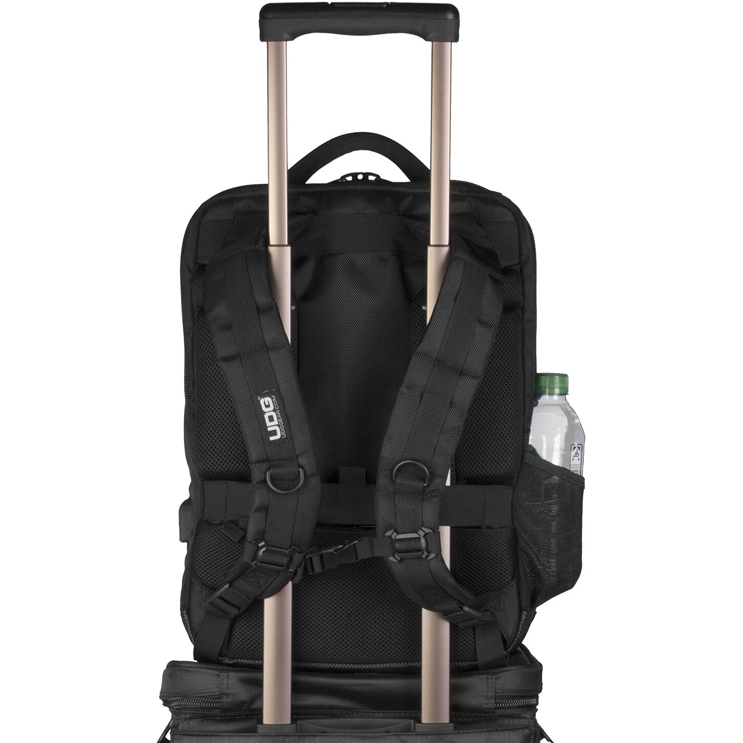 UDG Ultimate Backpack Slim Schwarz, innen Orange (U9108BL/OR) | 17-Zoll-Laptop und Controller in einer Tasche transportieren; wasserabweisendes Nylon; gepolsterte Fächer; Organizer