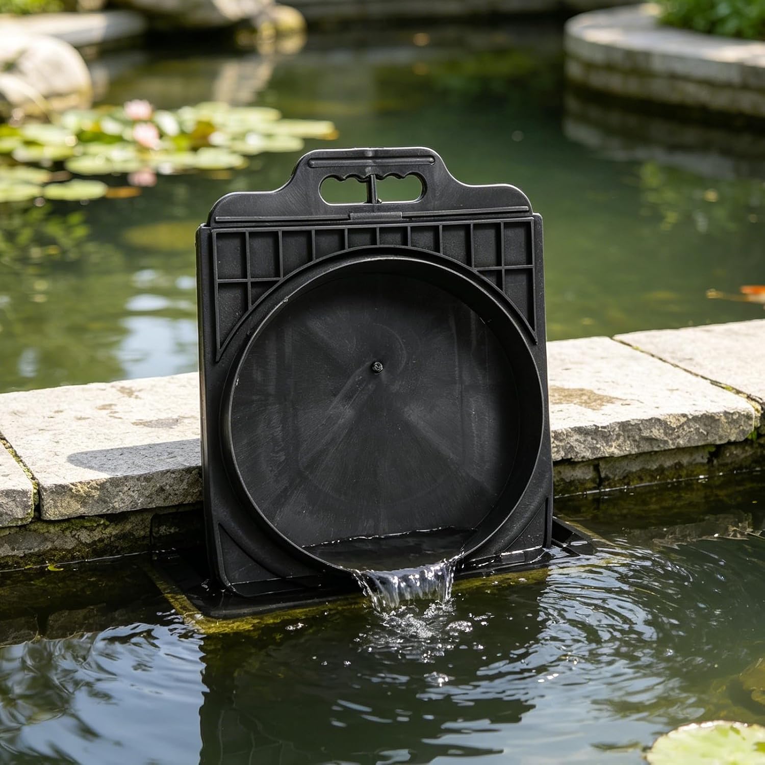 Drain Grate Cover, Channels Pond Outlet for Plastic and Adjustable Flow Control and Secure Water Level Protection Rectangular Dark Yard Drain Protector for Lawn and Farm