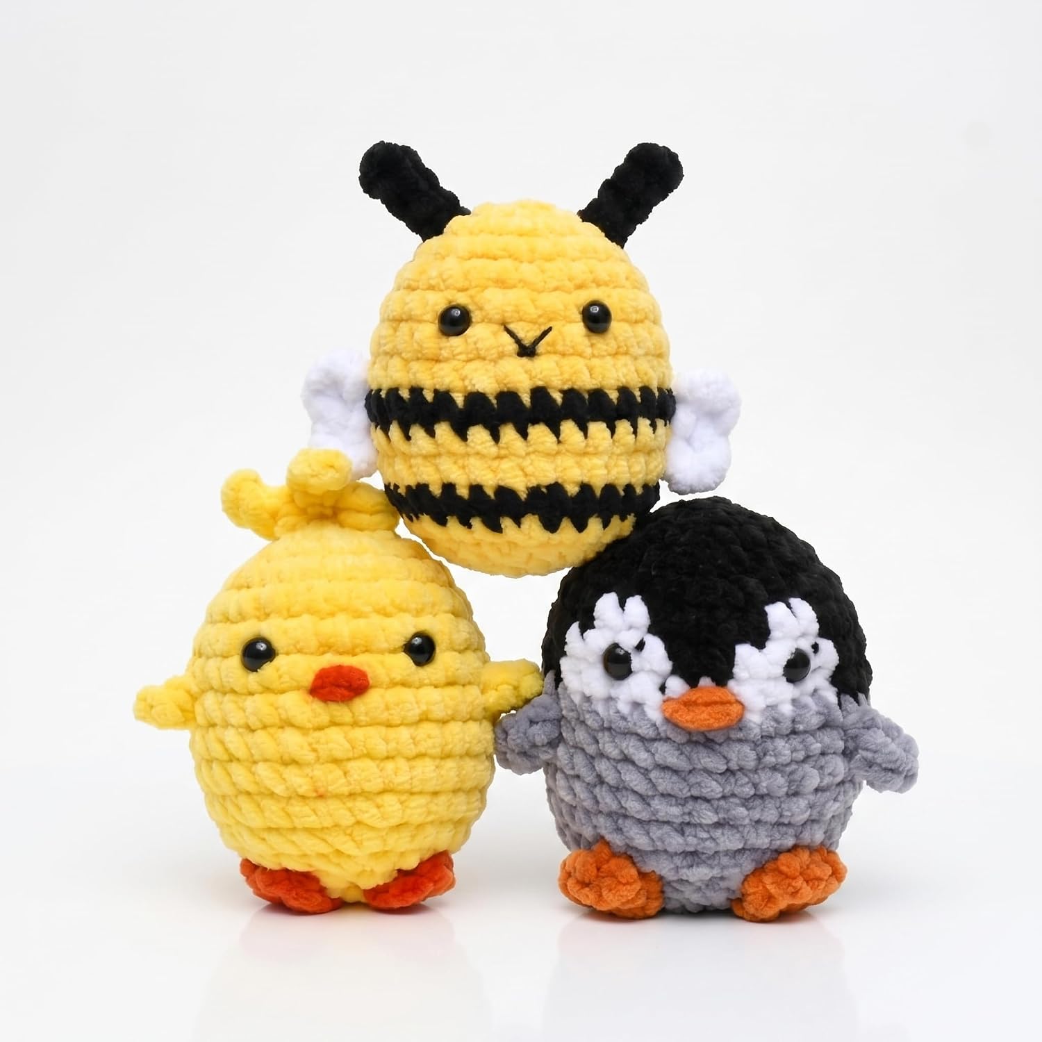 3-in-1 Beginner Amigurumi Crochet Kit - Penguin Bee Chick