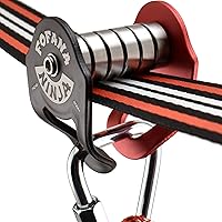 Fofana Ninja Slider Slackline Pulley - Red Stainless Steel Zipline Kit for Backyard Ninja Courses, 250lb Capacity, 2-Min Quick Setup