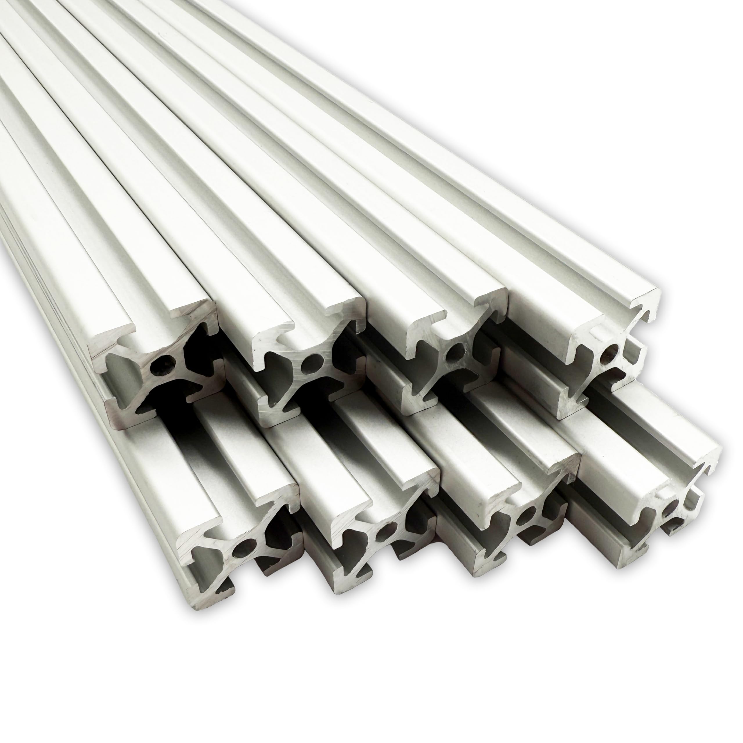 Aluprofil 20x20 mm | Nut 5 | 14 m = (7 Stück mit 2 Meter Länge) | eloxiert | Aluminium Profil | Nutenprofil | Aluprofil | Alu Profil | Leicht | Montagesystem |
