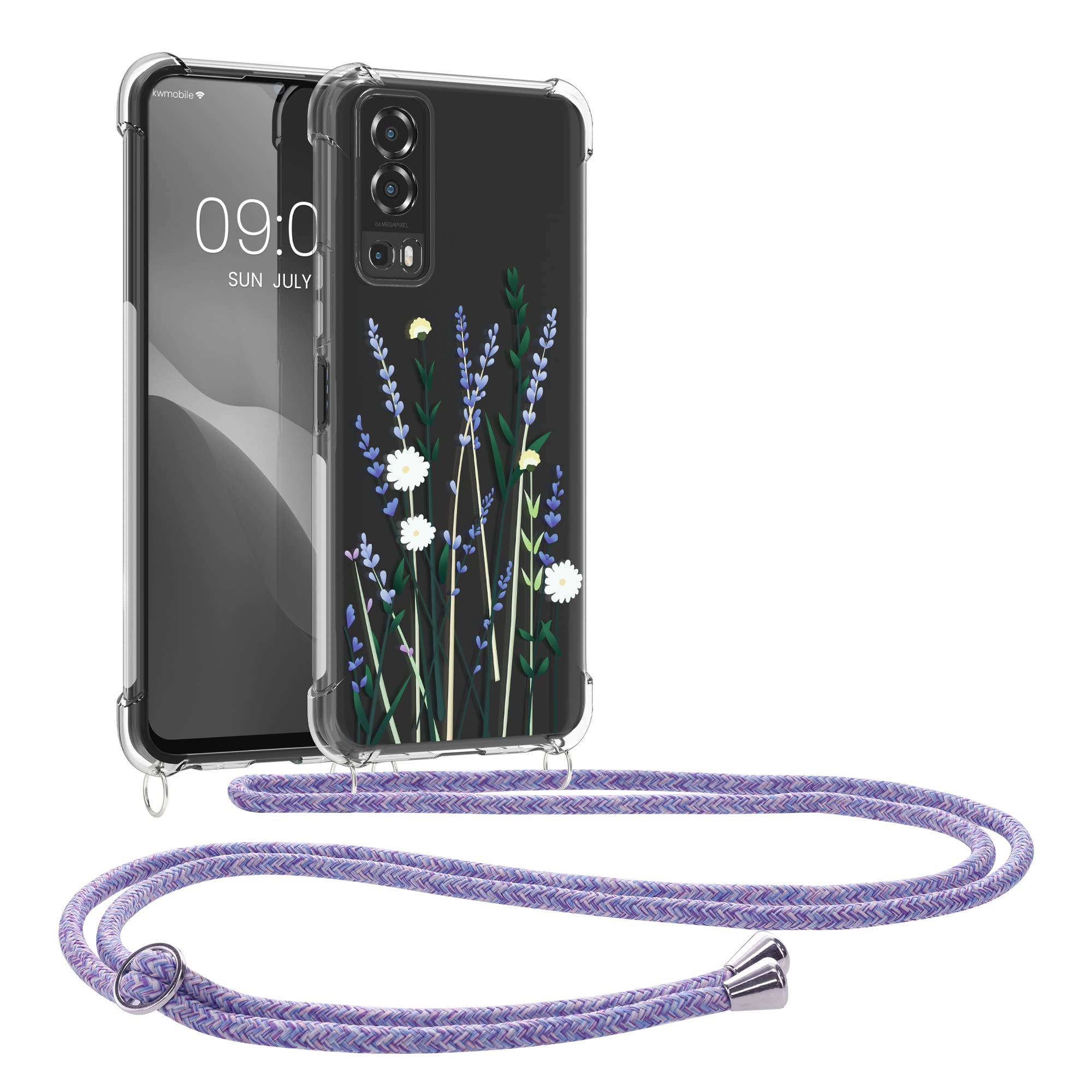 Kwmobile Hülle Mit Kette Für Vivo Y72 5G / Y52 5G – Kirschblüten-Design, Rutschfestes Silikon