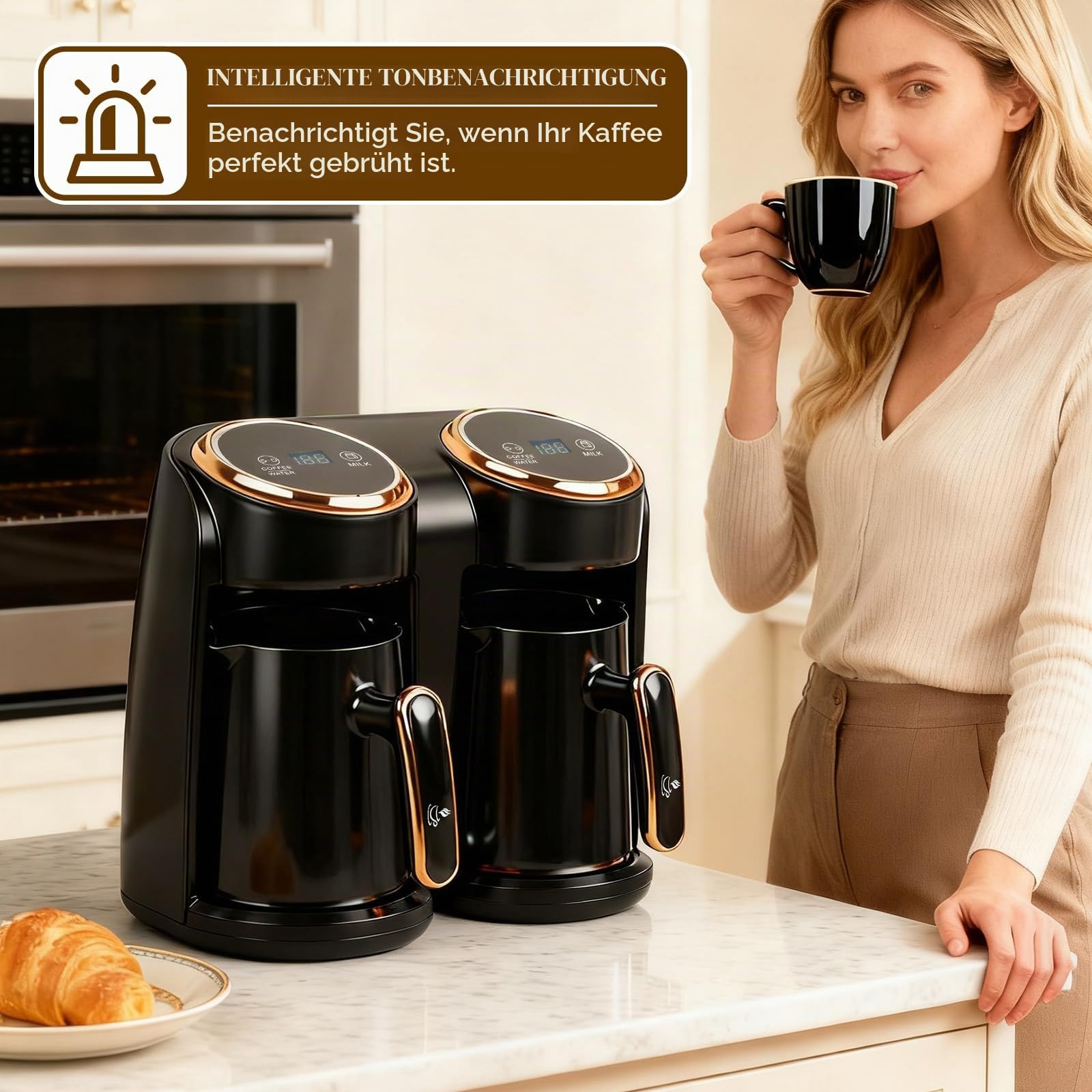 Türkische Kaffeemaschine, 600W+600W Türkische Kaffeekanne