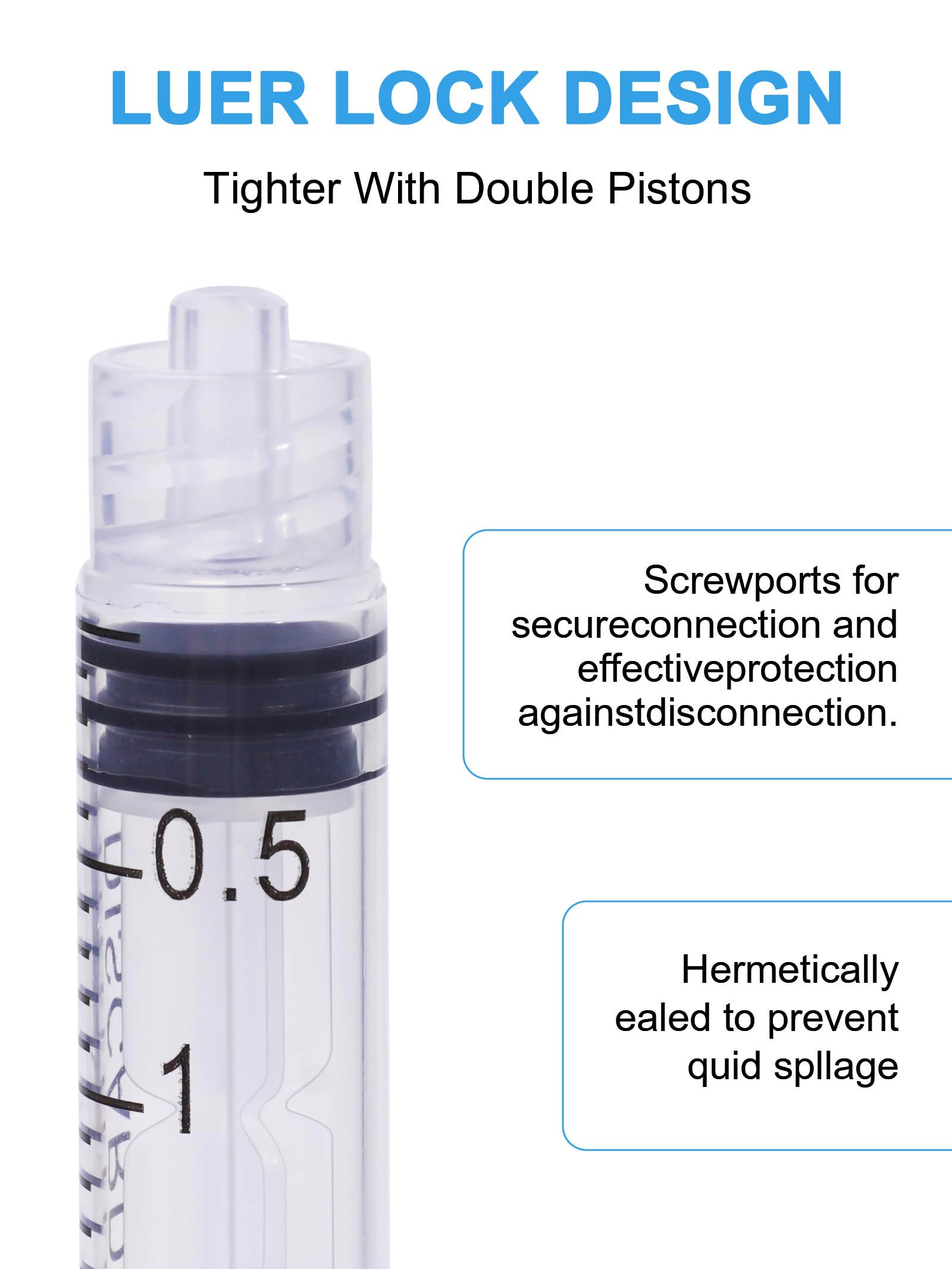 3ml/cc Syringes with 23 Gauge 1 Inch Disposable Lab Supplies, Pack of 20 — Amazon image 5
