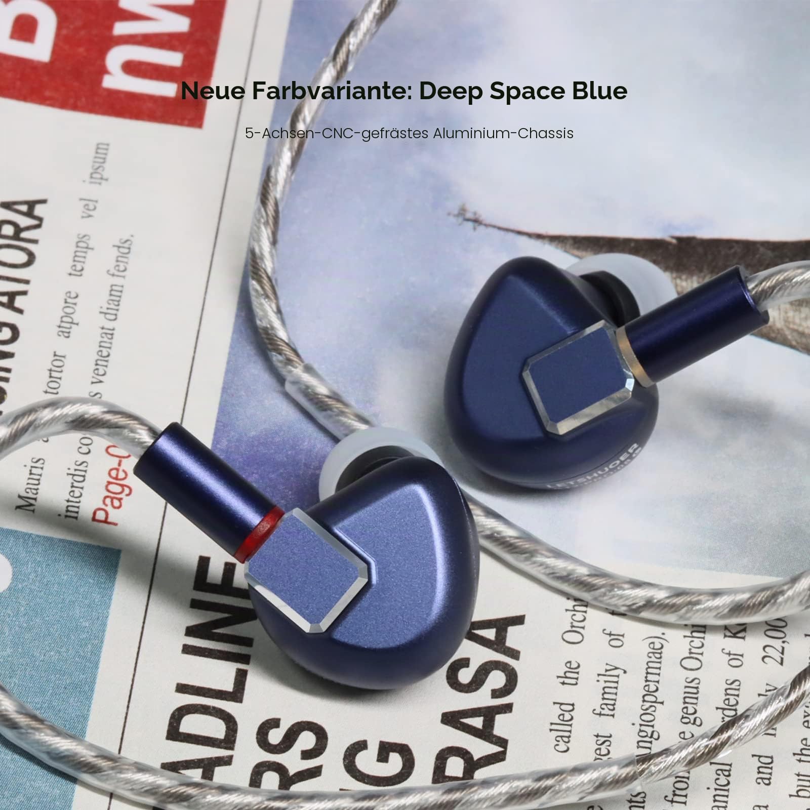 Letshuoer S12 In-Ear-Kopfhörer, 14,8 mm, planarer Magnettreiber, kabelgebunden, In-Ear-HiFi-Kopfhörer für Smartphones/PC/Tablet (Deep Space Blue, 2,5 mm-/3,5 mm-/4,4 mm-Anschluss)