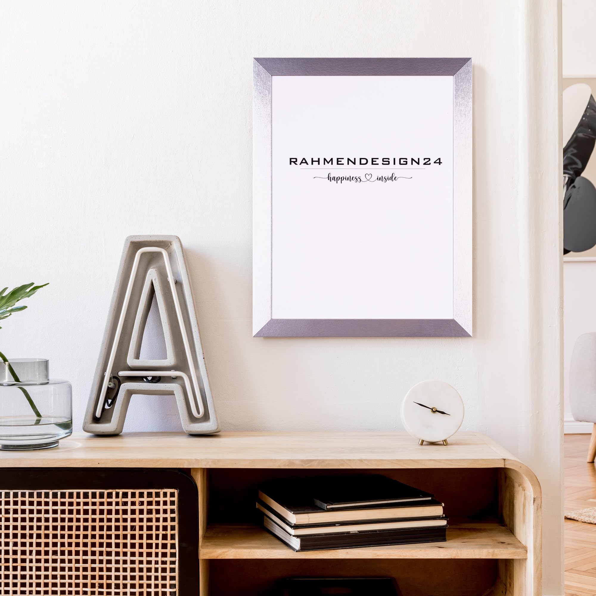 Cornice portafoto Milano | formato DIN argento (lucido) 21 x 29,7 (DIN A4) | cornice per poster, cornice intercambiabile
