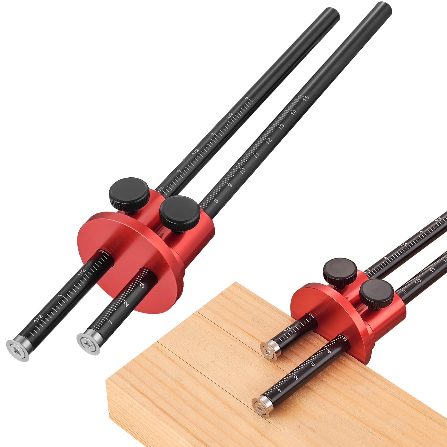 Euro Wheel Marking Gauge for Woodworking,Aluminum Alloy Wood Measuring Tools with Graduated Inch & MM Scale Precision Wood Scribing Marking Tool for Carpentry — Amazon image 8