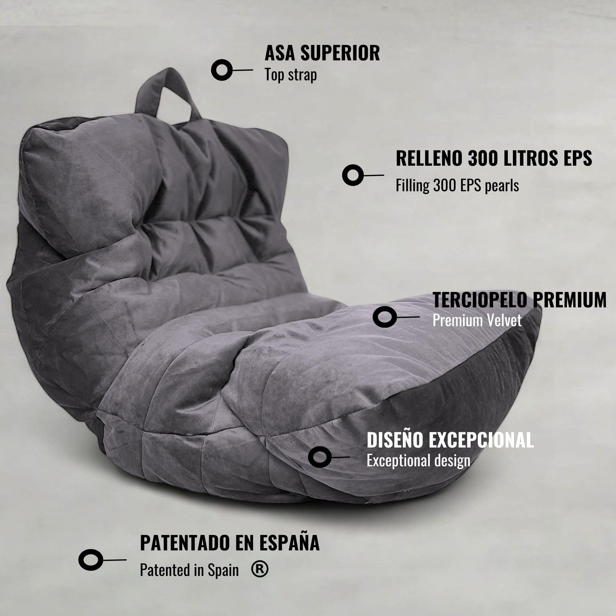 Pouf Poltrona Sacco In Cotone 80x70x70 Cm (beige, Imbottitura