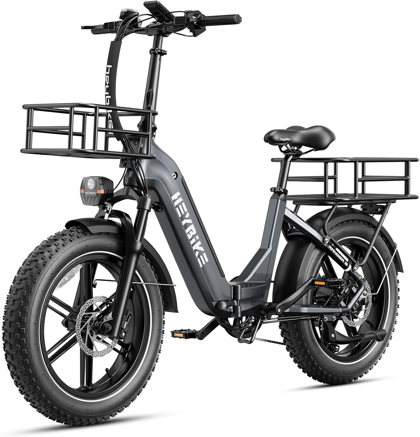 Heybike Ranger S Electric Bike for Adults, Foldable 1400W Peak Motor Ebike, 20″ x 4.0 Fat Tire Step-Thru Electric Bicycle, 48V 14.4AH Removable Battery Commuter E Bike, 7-Speed Hydraulic Fork Heybike Ranger S Electric Bike for Adults, Foldable 1400W Peak Motor Ebike, 20″ x 4.0 Fat Tire Step-Thru Electric Bicycle, 48V 14.4AH Removable Battery Commuter E Bike, 7-Speed Hydraulic Fork