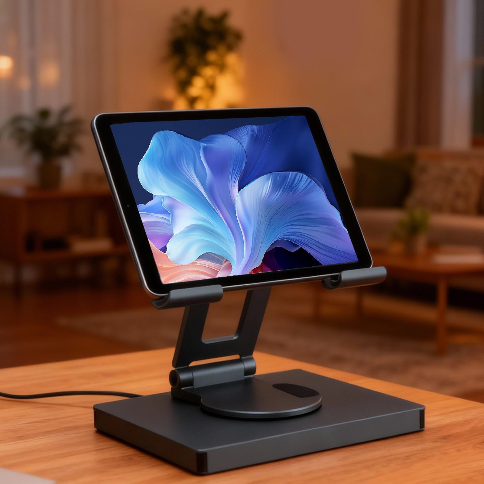 Tosuny Base para Portátil, Concentrador USB-C 7 en 1 con Carga PD de 100 W, HDMI 4K y Soporte Ergonómico Ajustable con Rotación de 360° para Oficina en Casa y Organización de
