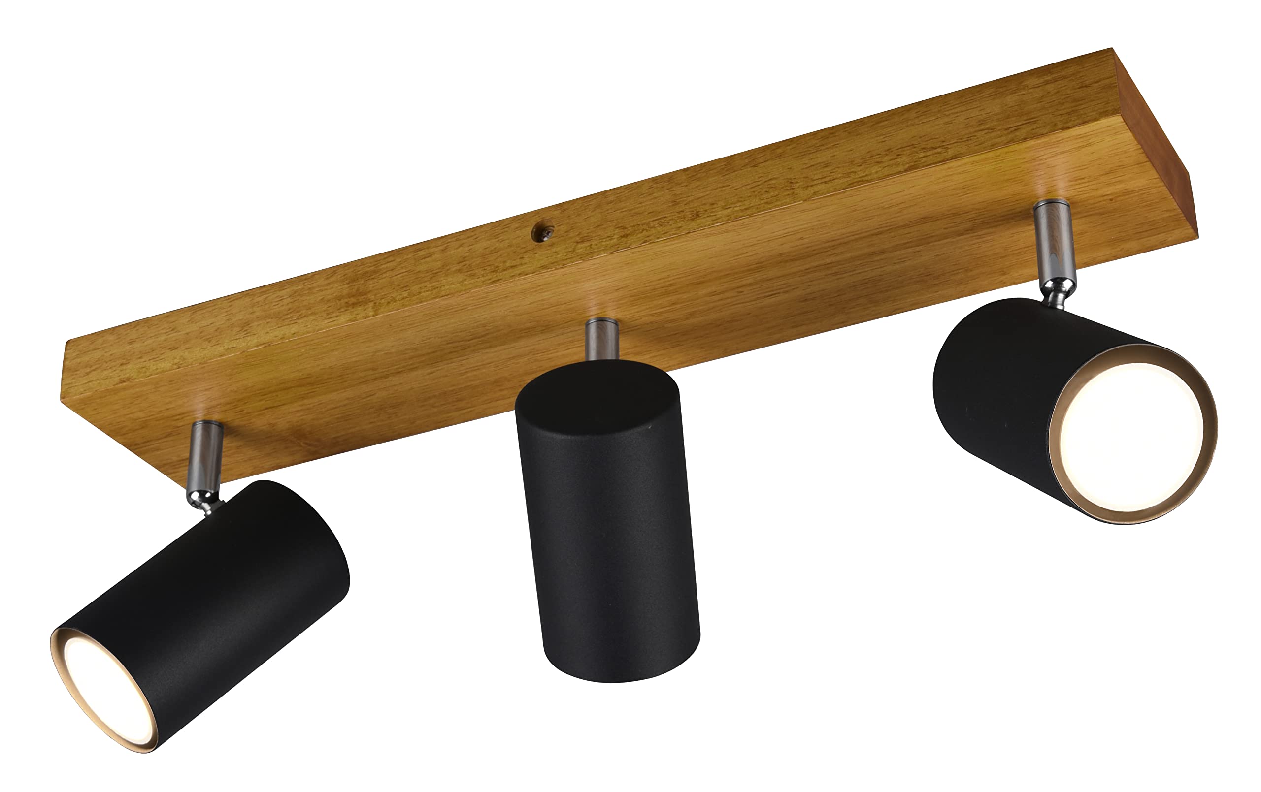 Trio Leuchten Matt Black Marley 812400332 Spotlight Bar Metal Wood Exclusive 3X Gu10